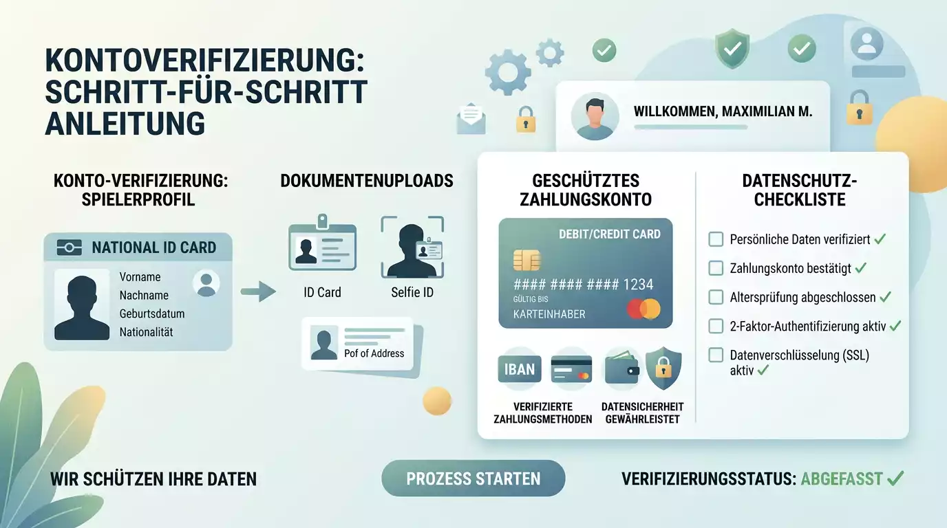Spielkonto mit Verifizierung und klarer Datenprüfung